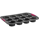 Trudeau Silicone Muffin Pan, 12 Cup, Fuchsia (Model: 05115197KR)