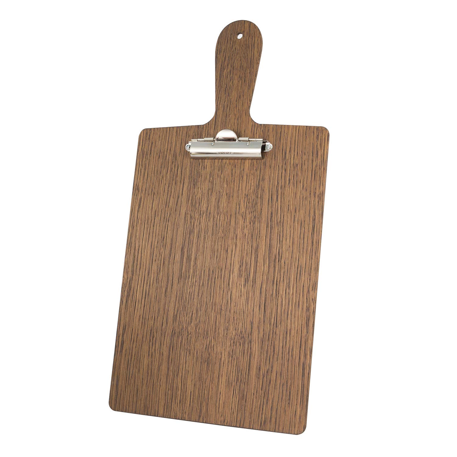 Chalkboards UK WC916G 24 x 47.5 cm 24 x 47.5 cm A4 Paddle Shaped Wooden Clipboard, Wood, Menu Holder - Dark Oak