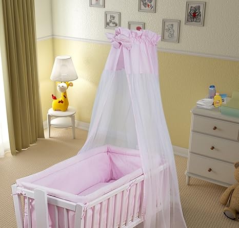 plain pink cot bedding