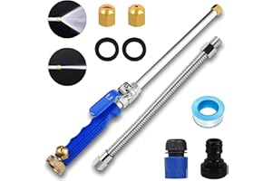 CARFKA High Pressure Power Washer Wand,Watering Sprayer Cleaning Tool,Upgraded Hydro Jet Water Hose Nozzle with 2 Different Nozzles,Quick Connect FlexibleWand Lance for Gutter Patio Car Pet Window (blue)