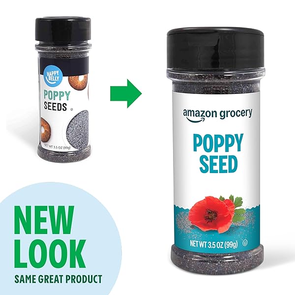 AMAZON GROCERY, POPPY SEED, 3.5 OZ (PREVIOUSLY HAPPY BELLY, PACKAGING MAY VARY)