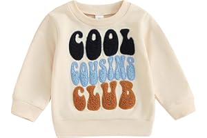 CHLOEFAIRY Toddler Cool Cousin Club Sweatshirt Kids Baby Boy Girl Crewneck Cousin Crew Shirts Pullover Top Fall Winter Clothes