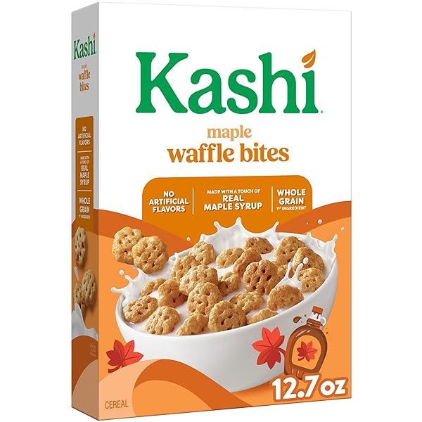 KASHI BREAKFAST CEREAL, WHOLE GRAIN, VEGAN, MAPLE WAFFLE...