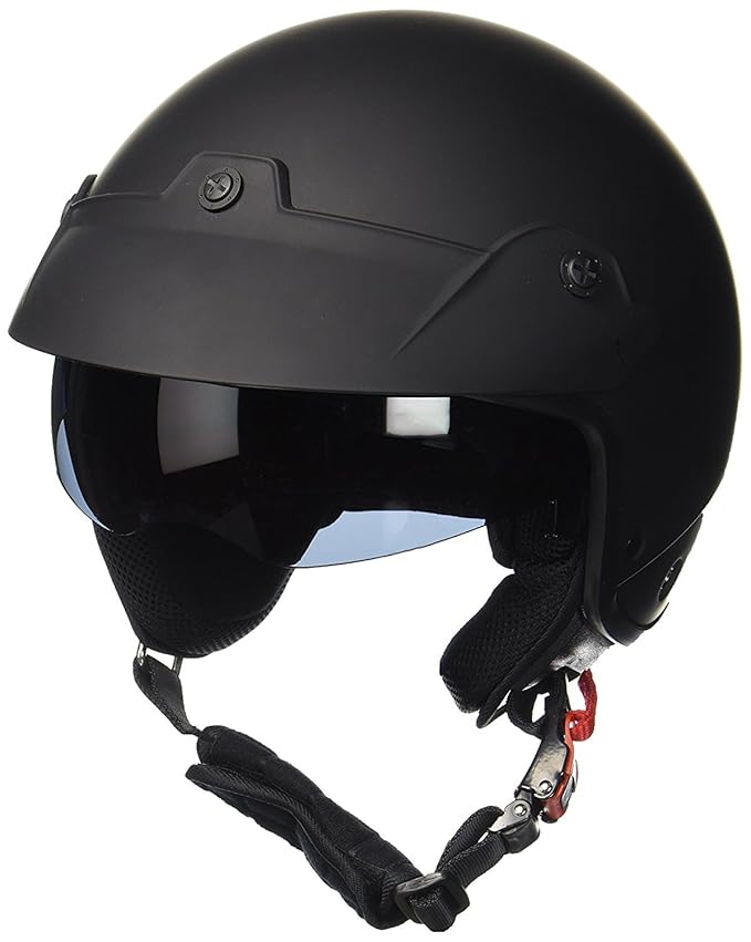 Jethelm H740 mit Integriertem Sonnenvisier und Schild Schwarz Matt - M