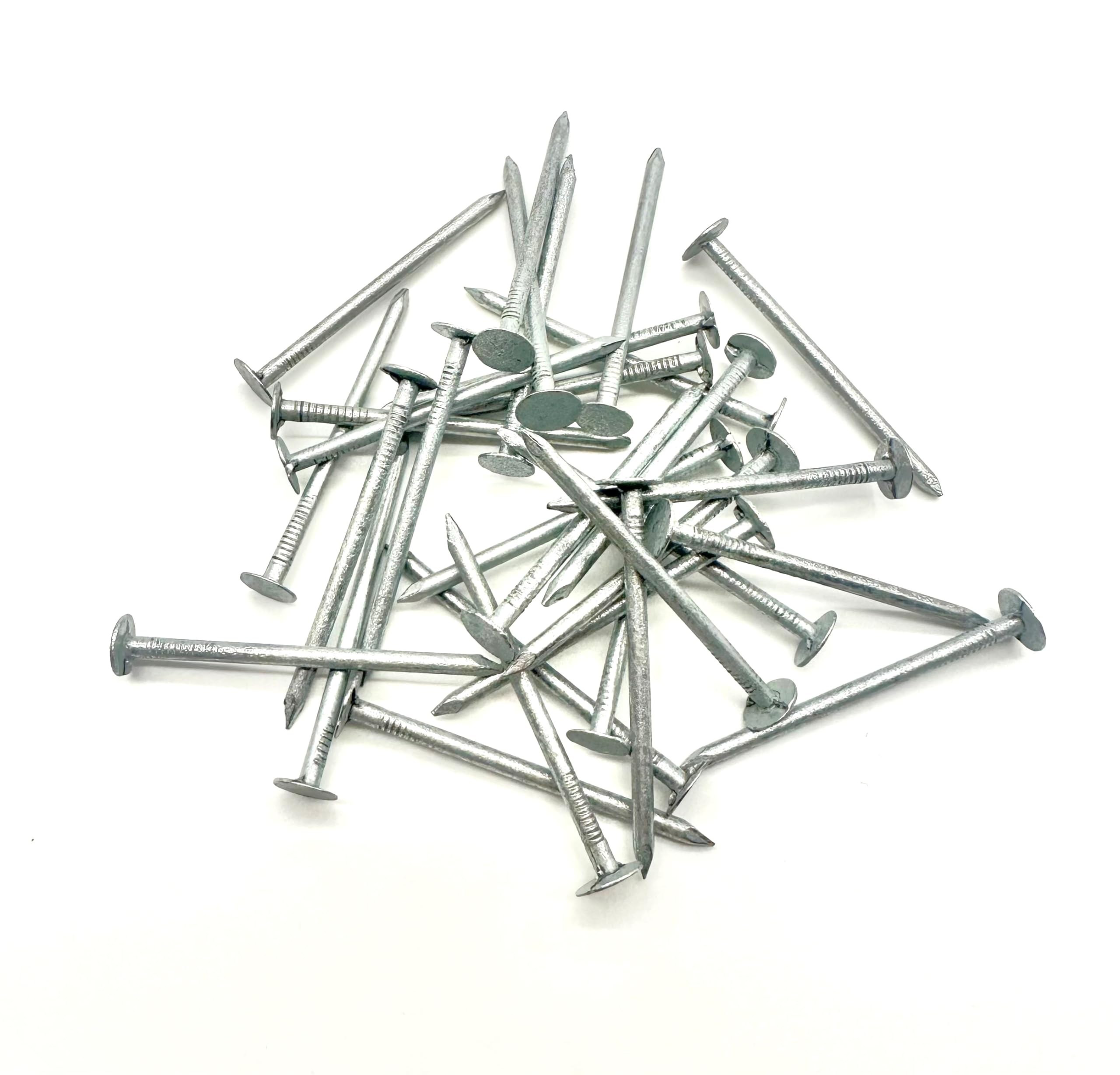 50mm Galvanised Clout Nails. Large Head. 200g Pack, Approx 86 Nails. Roofing Nails and Tacks for Sheds, hutches, Huts.