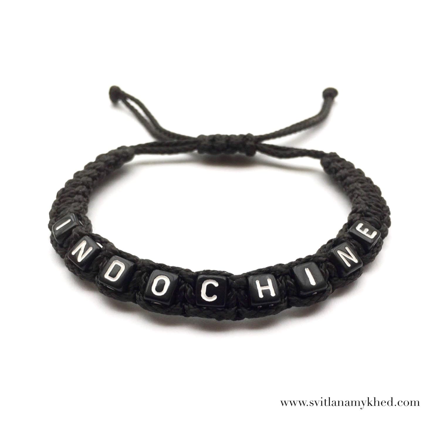 Bracelet tressé INDOCHINE à personnaliser avec message prénom