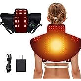 Red Light Therapy Neck Shoulder,Rechargeable Light Therapy for Body with Massage and Timer,Wearable 660nm&850nm Red Light Therapy Wrap Pads for Body at Home