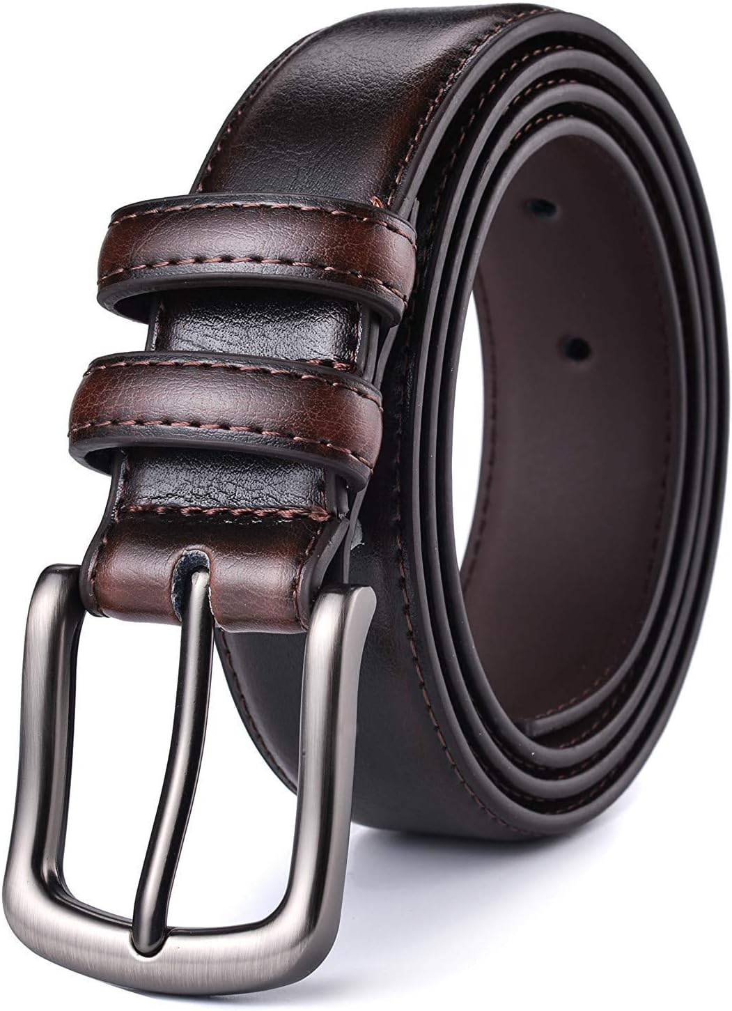 Men's Belt, XHTANG Men Genuine Leather 32mm (1.25") Dress Belt with Single Prong Buckle