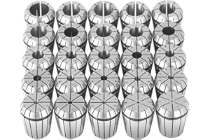 VEVOR 25 pcs ER32 Spring Collet Set 0.0006"/15 μm TIR Lathe Chuck Tool with 25 Labeled Storage Boxesfor CNC Engraving Machine Milling Lathe Tool Drill Press