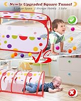 MAIKEHIGH 3 in 1 Kids Pop Up Play Tent with Crawl Tunnel Ball Pit view 2