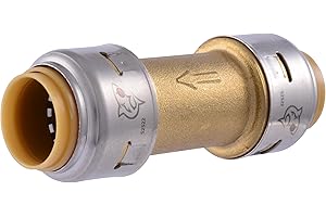 Sharkbite Max 1/2 Inch Check Valve, Push to Connect Brass Plumbing Fitting, PEX Pipe, Copper, CPVC, PE-RT, HDPE, UR2008A