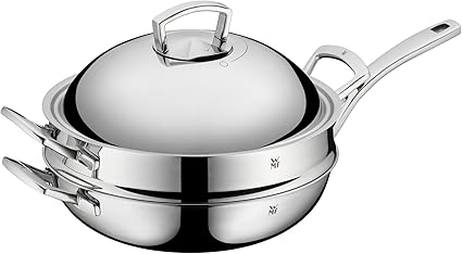 Wmf Multiply Wok 32 Cm Met Demperinzetstuk Ongecoat Metalen Deksel Met Waslaanafg Meerlaags Cromargan Roestvrij Staal Aluminium Kern Inductie Amazon Nl