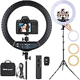 21 inch LED Ring Light with Tripod Stand, Large Ring Light with Touch Panel for YouTube Vlog Video Shooting, Makeup Studio Po