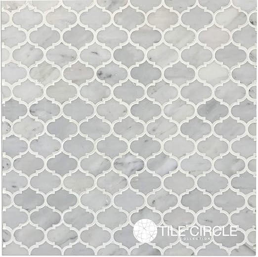 Amazon Co Jp Carrara アラベスク大理石モザイクタイル 12インチ X 12インチ Sample Swatch 4 X 4 Bv Cararabesque ホーム キッチン