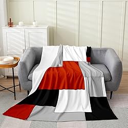 Feelyou Kids Red Geometric Plush Throw Blanket