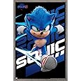 Trends International Sonic The Hedgehog 3 - Sonic Wall Poster, 34L x 22.4W, Barnwood Framed Version
