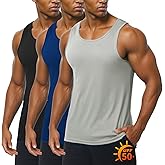 ZITY Men's 3 Pack Tank Tops UPF 50+ Fast Dry Sleeveless Shirt Breathable Lightweight Workout Gym Muscle Fitness T Shirts