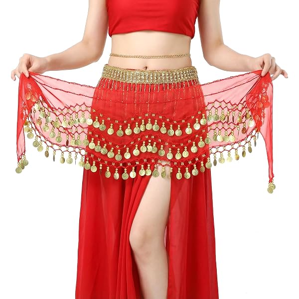 drum circle, diva fringe, coin scarf, halter belt, or skirt New Belly Dance Hip Scarf coins Fringe Tassel Belt&Copper  main image 2