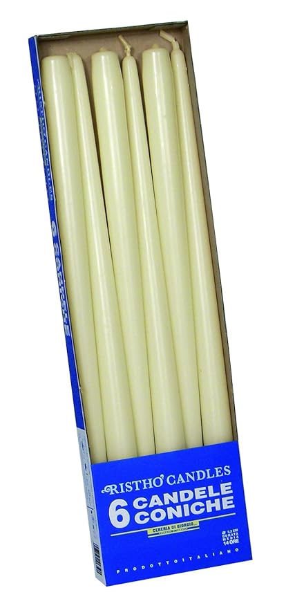 CERERIA DI Giorgio risthò Kerzen konisch-Kerzenhalter, Wachs, Elfenbein, 2.2 x 40 cm