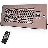 Register Booster Fan for 4" x 10" Register Holes with Remote Control and Thermostat, 10-Speeds Floor Vent Fans Booster - Enhances AC Heating&Cooling Airflow, Quiet Air Duct Fan for Wall, Bronze