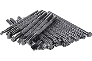 QMNNMA 20 PCS Leather Stamping Tools, Different Shape Saddle Making Stamp Punch Set, Carving Leather Craft Stamp Tools for Craft DIY Working