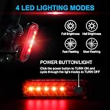 Defurhome LED Rear Bike Tail Light 2 Pack USB Rechargeable Waterproof 4 Modes view 3