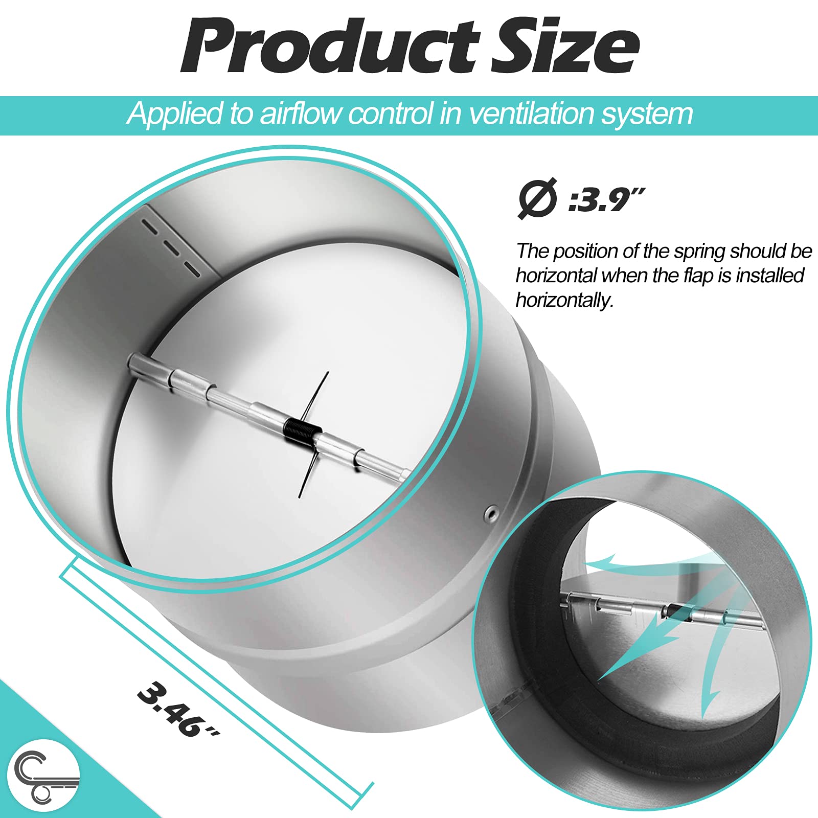 Mua 4 Inch Draft Blocker Backdraft Damper Duct Draft Stopper One-Way ...
