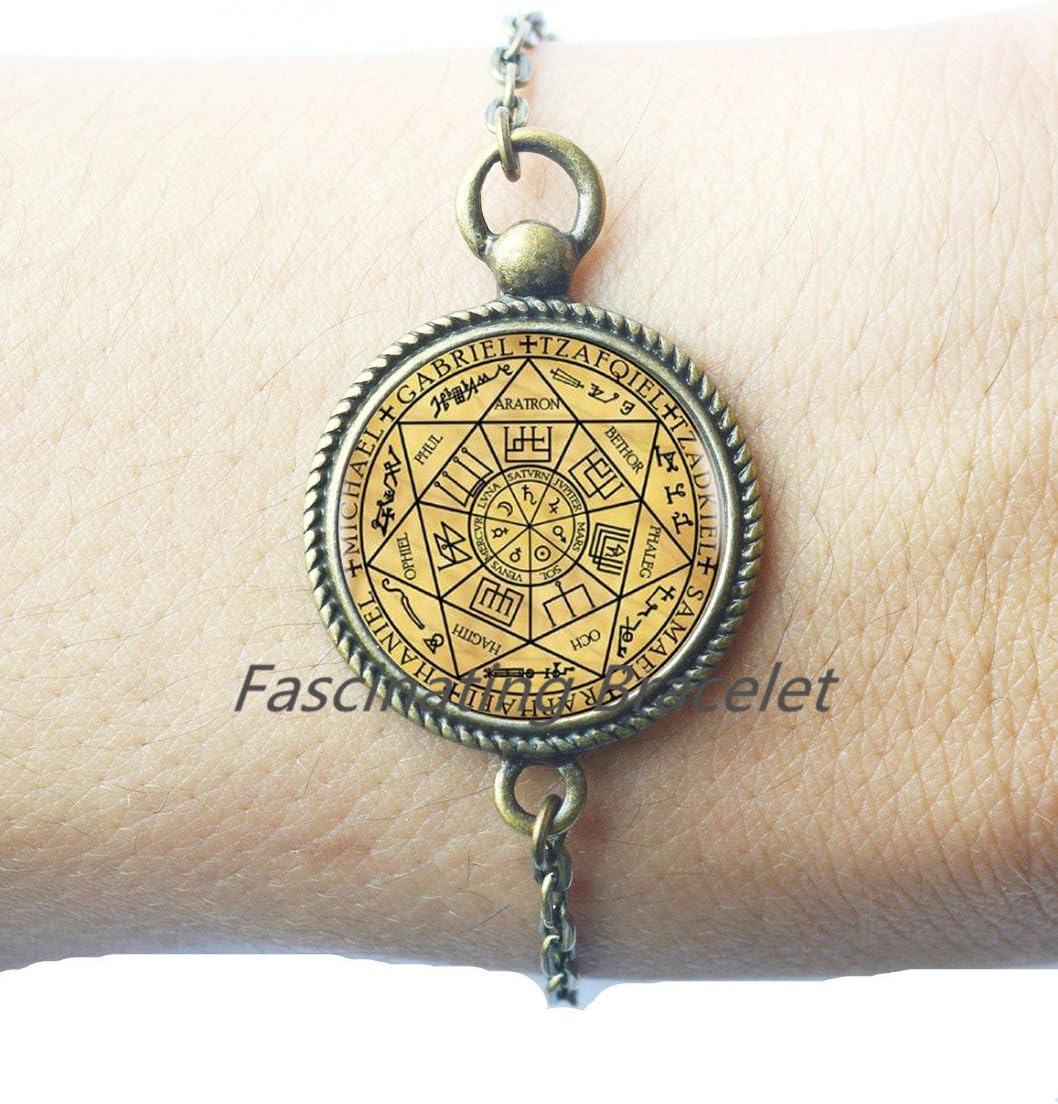 Fashion Bracelet,Seals of The Seven Archangels Bracelets Choker Statement Silver Bracelet for Women Dress Accessories - Abaicer Jewerly,AE0002