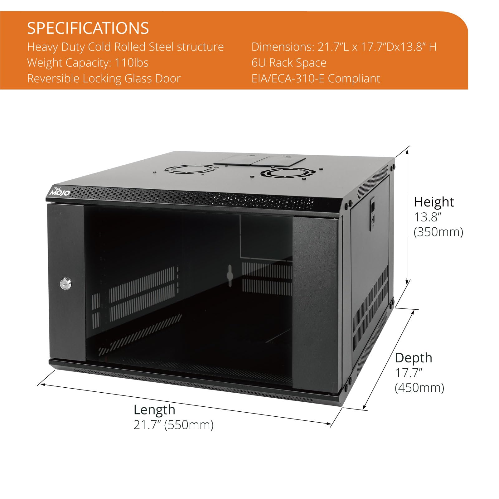 Mua Tecmojo 6U Wall Mount Server Cabinet IT Network Rack Enclosure ...