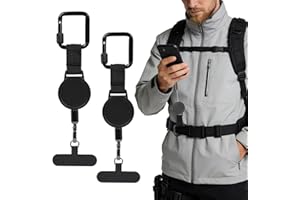 Anti-Theft Retractable Key Chain with 24 in Steel Wire Rope, Phone Retractable Lanyard with Metal Tether Tab Badge Reel, Anti