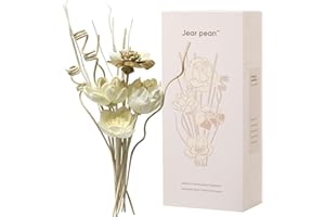 JEAR PEAN Reed Diffuser Sticks, Reed Diffuser Sticks Flowers, Reed Diffusers Set for Bathroom, Reeds Diffuser for Home, Bedroom Decor, Office,12Pcs, Natural Flower