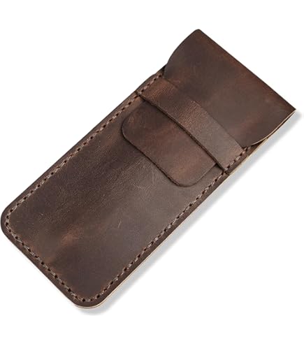 Amazon.com: Genuine Leather 2 Slots Pen Holder Case Luxury