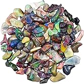 OdrillionGems 4pcs Black Ethiopian Opal Gemstone, Polished Fire Opal Stones, Jewelry Making, Loose Supplies, Energy Healing Crystals, October Birthstone, Jewelry Gemstones, DIY Crafts