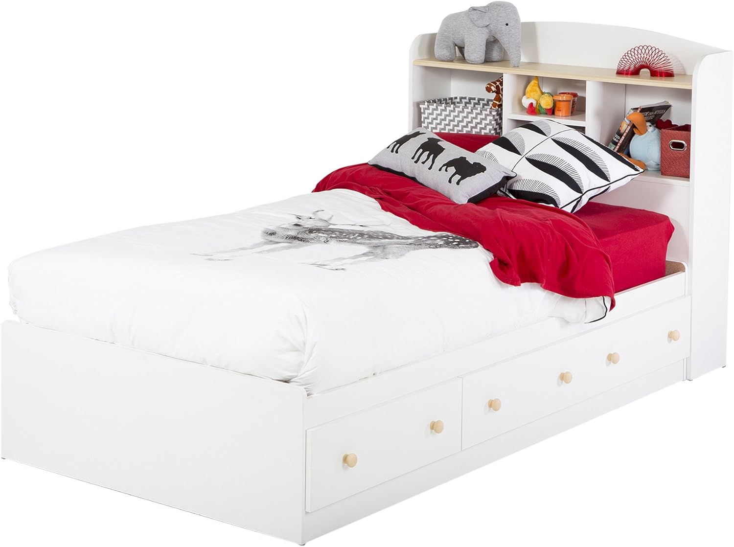 South Shore Summertime Bookcase Headboard With Storage Pure White Twin 39 Inch Furniture Home Kitchen Ilsr Org