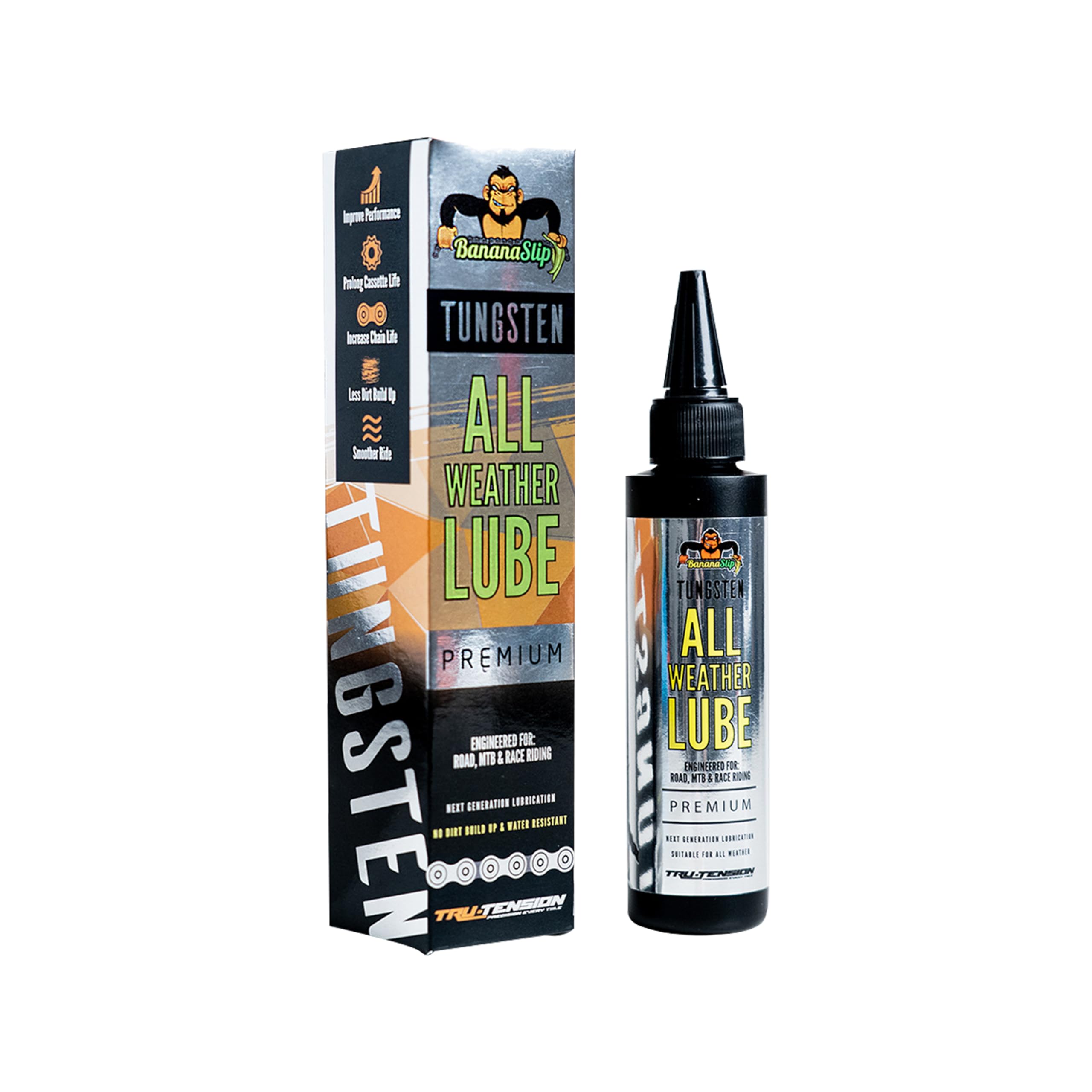 Tru-Tension | BananaSlip Tungsten All Weather Lube | Road, Mountain & Race Bike Lubricant | Bicycle Tools & Accessories | 50ml