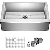 Kraus KHF200-33 Standart PRO Stainless Steel Sink 33 inch Farmhouse Apron Single Bowl 16 gauge