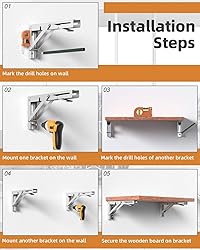 20-Inch Foldable Brackets for DIY Folding Shelves