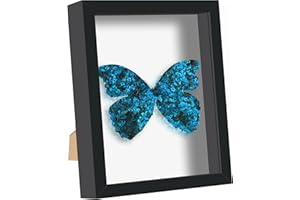 Picrit Shadow Box Frame 8x10, Display Case Box with High Definition Real Glass and Black Back for Memorabilia, Baby Items, Wedding Memories, Crafts, Tickets and Photos, Black