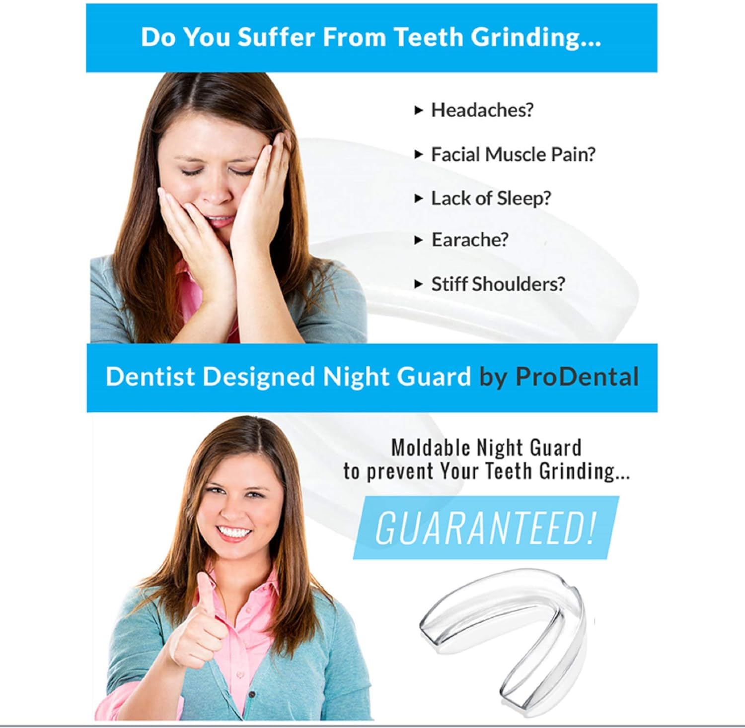 ProDental Thin and Trim Mouth Guard for Grinding Teeth – 3 Pack, Made in USA | Night Guard Stops Bruxism - Teeth Clenching | Use as Customizable Teeth Whitening Dental Guard : Beauty