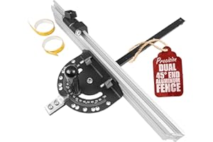 Fulton Precision Miter Gauge with Aluminum Miter Fence with 45 Degree Angled Ends for Maximum Stock Support and a Repetitive Cut Flip Stop