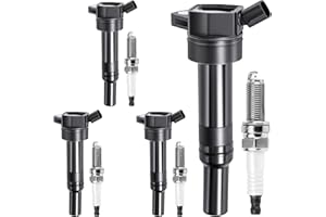 MOTOREVO Set of 4 Ignition Coil Pack & Iridium Spark Plugs 1.8L 2.0L Compatible with Hyundai Accent Veloster, Compatible with Kia Rio Soul 2011 2012 2013 2014 2015 2016 2017 2018 2019, Replaces# UF651 C1804