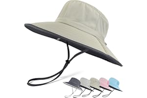 EINSKEY Unisex Sun Hat with Ponytail Hole, Wateproof UV Protection Wide Brim Bucket Hat for Summer Fishing Hiking Gardening