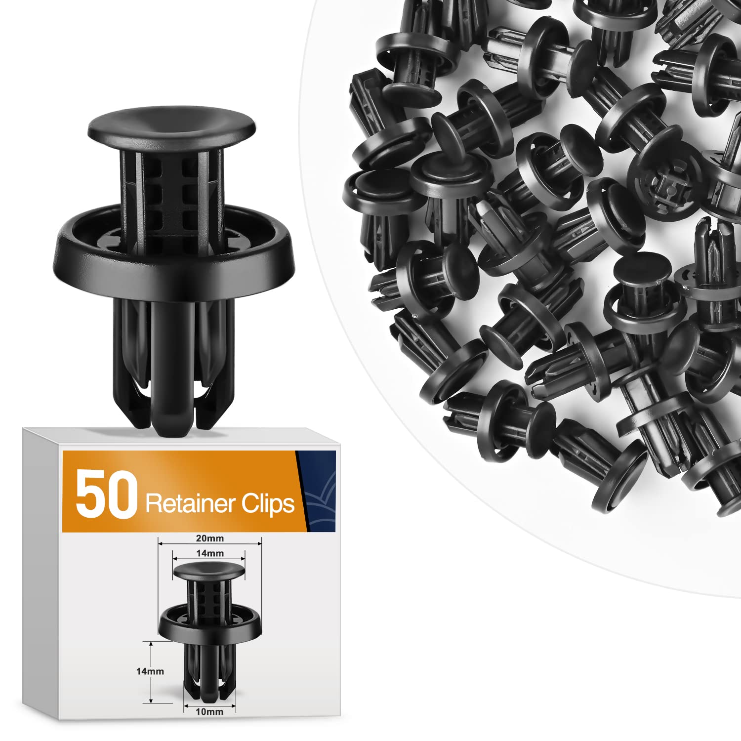 GOOACC 50Pcs Bumper and Wheel Well Liner Push-Type Retainer Fender Grille Under Cover Clips OEM:#91505-TM8-003 Compatible with Honda Acura