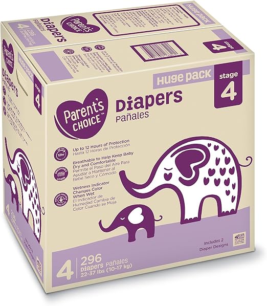 parents choice size 4 diapers weight