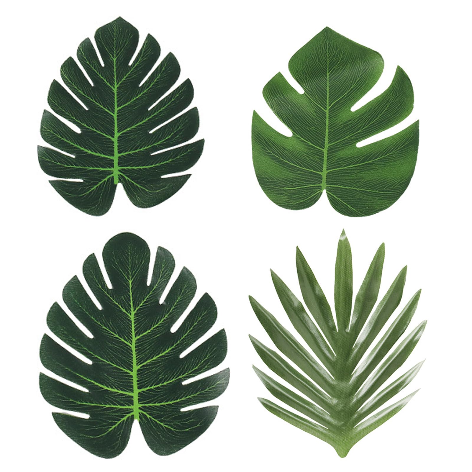 48Pcs Fake Leaves, Artificial Leaves, Jungle Theme Party Decorations, Palm Leaves, Artificial Leaves for Decoration, Leaf Decoration, For Hawaiian Jungle Theme Tropical Party Decorations