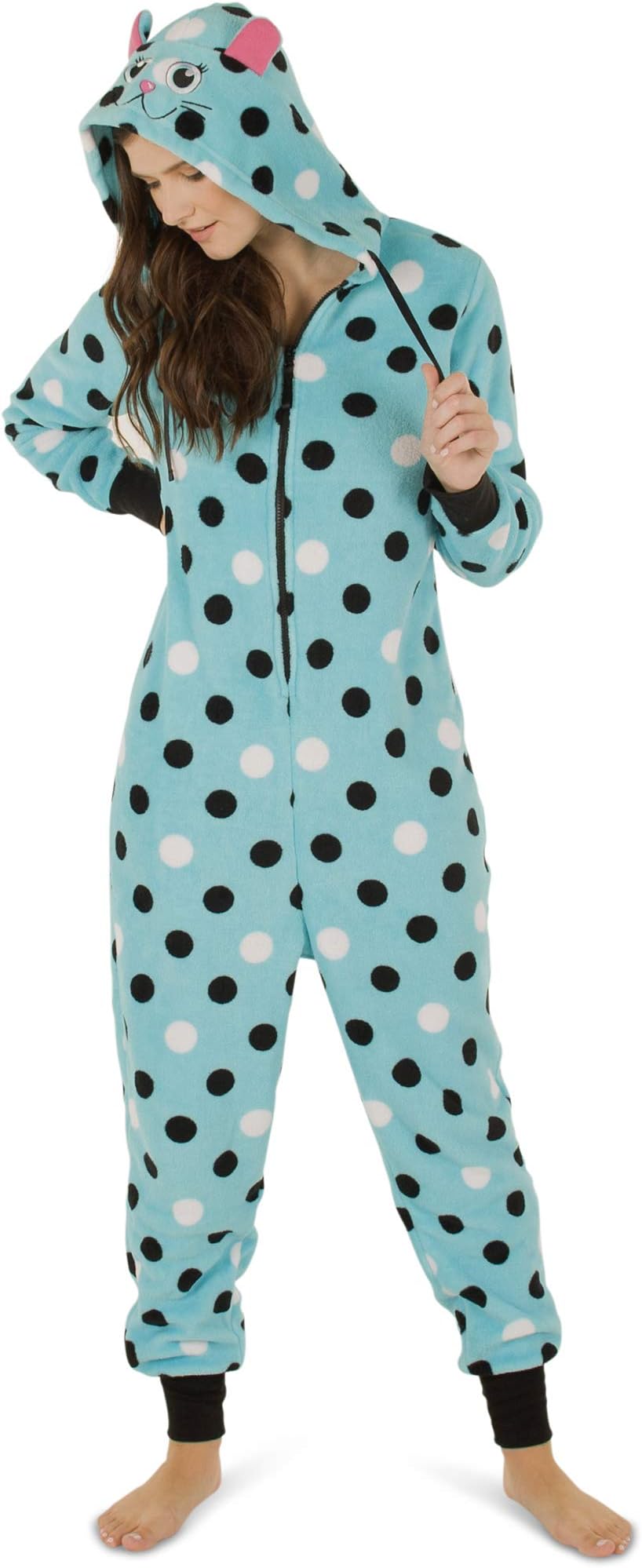 Women's Plush Warm Cozy Character Adult Onesies for Women One Piece Novelty Pajamas