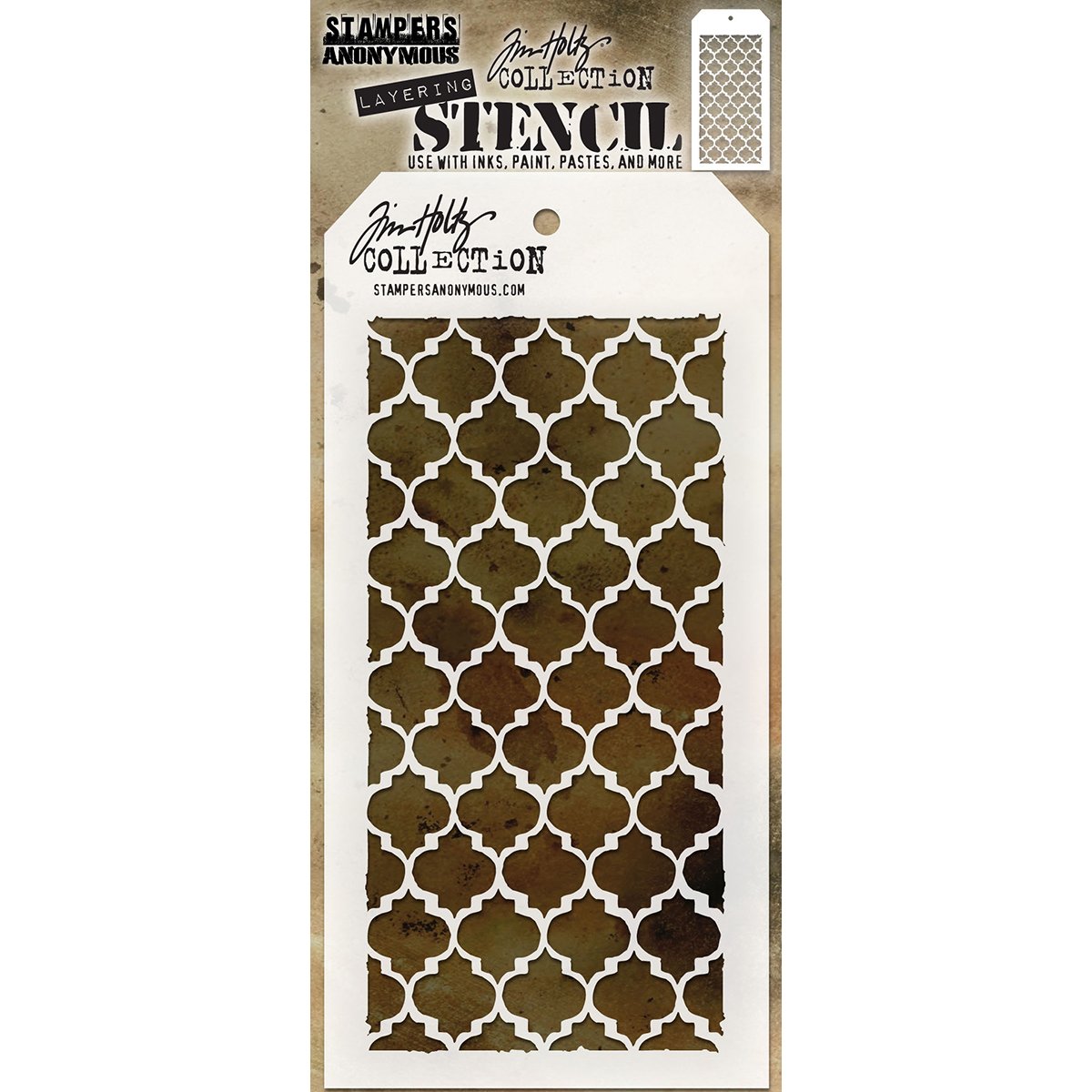 Stampers Anonymous Tim Holtz Trellis Stencil, Transparent