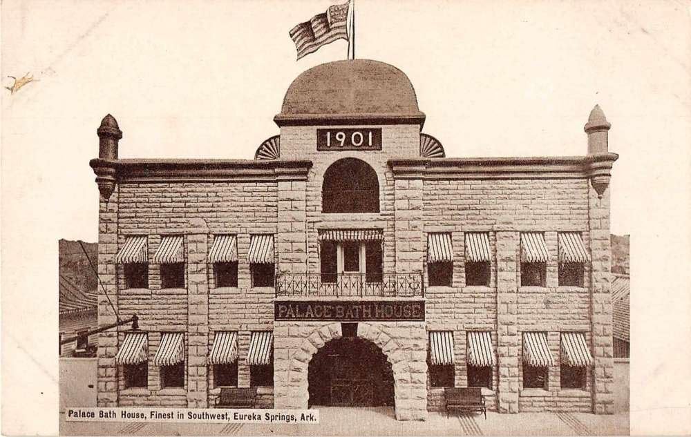 Eureka Springs Arkansas Palace Bath House Exterior View Antique Postcard J51695