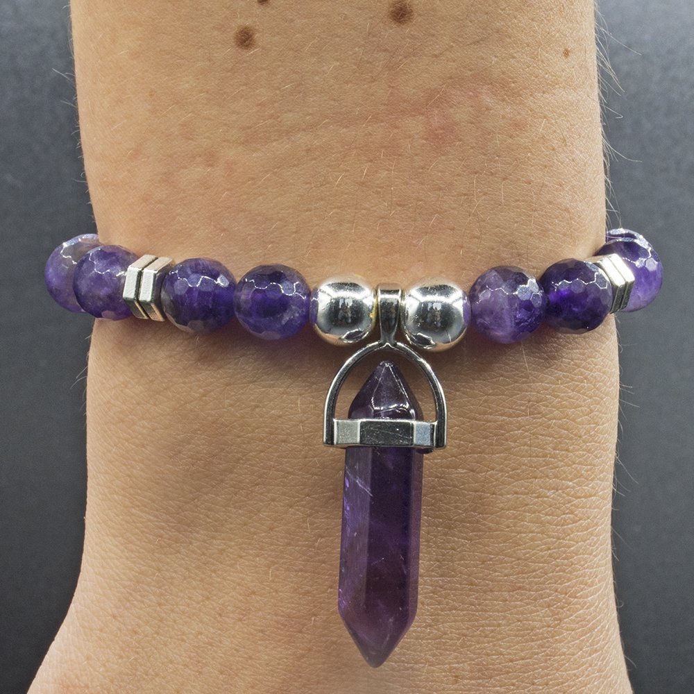 Charm Bracelets, Crystal Charms, Womens Bracelets, Beaded Bracelet, Genuine Amethyst