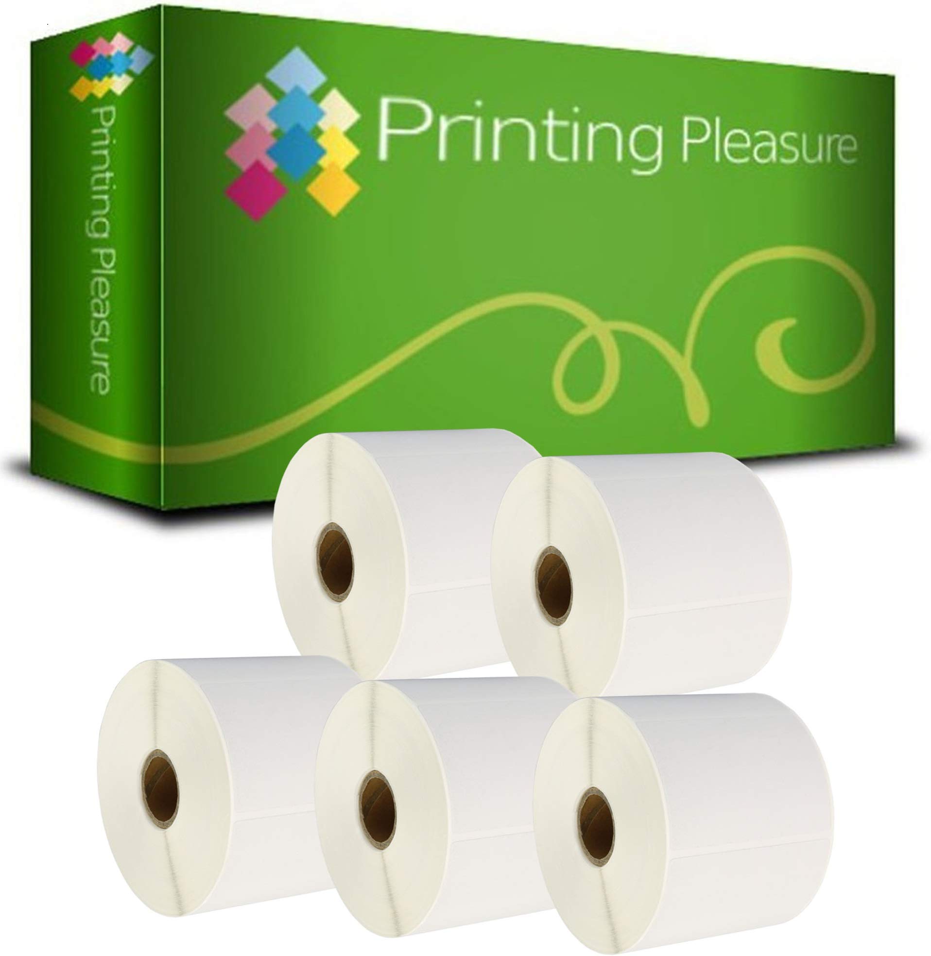 Printing Pleasure 5 x Zebra 76mm x 51mm Compatible Direct Thermal Labels for Zebra Type Printers | 1000 Labels per Roll